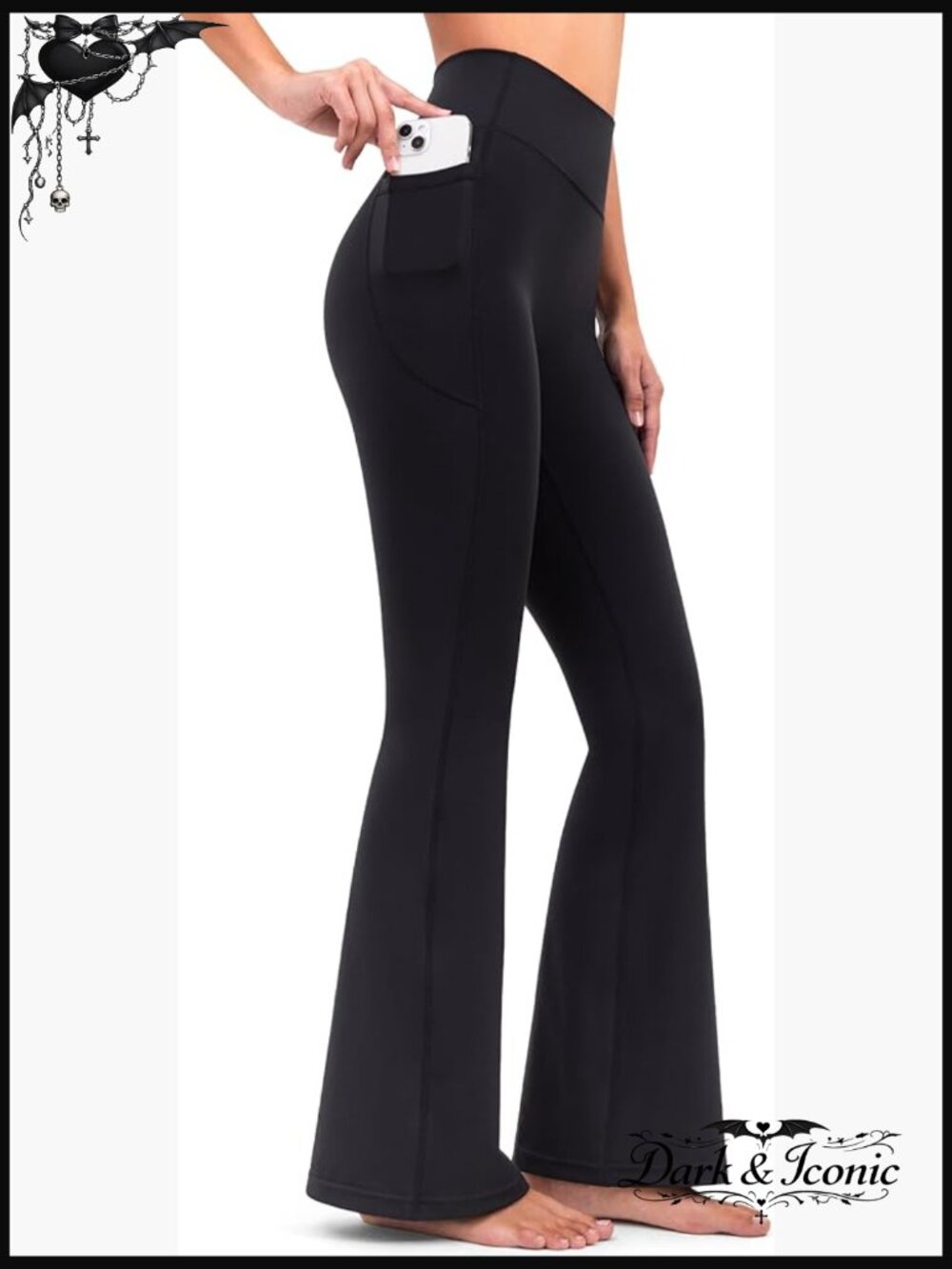 Flare Leggings with Pockets High Waisted No Front Seam Buttery Soft Yoga Pants